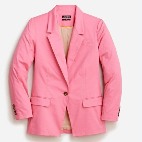 NWT-8-J.Crew Willa blazer in lightweight chino- FLAMINGO - $198